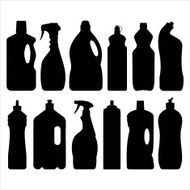 Detergent bottles silhouettes