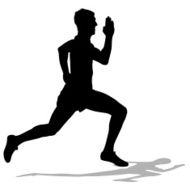 Athlete on running race silhouettes N4