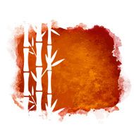 Watercolor stain and bamboo trees