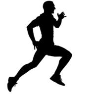 Athlete on running race silhouettes N6
