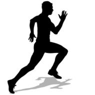 Athlete on running race silhouettes N7