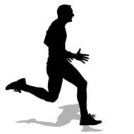Athlete on running race silhouettes N8