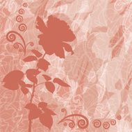 Holiday background with flower rose silhouette N2