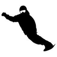 Black silhouette snowboarder N4