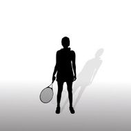 Vector silhouette of the woman N100