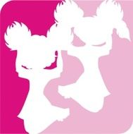 Two Cheerleaders Silhouette Icon