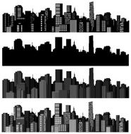 Set of vector cities silhouette N3