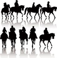 Western Horse Silhouettes