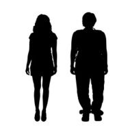 Vector silhouette of a couple N207