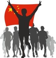 Winner with the China flag at finish N2