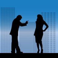 Vector silhouette of a couple N210