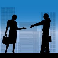 Vector silhouette of a business people N13
