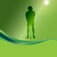 Vector silhouette of a man playing golf N8