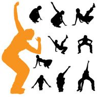 Vector silhouette of a woman N1663