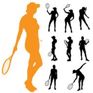 Vector silhouette of a woman N1665