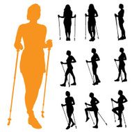 Vector silhouette of woman N300