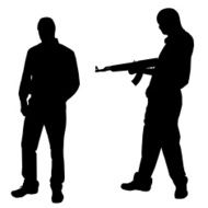 Vector silhouette of a man N712