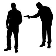 Vector silhouette of a man N713