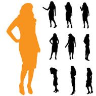 Vector silhouette of a woman N1668