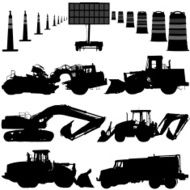 Construction Equipment Silhouette Set N2