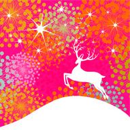 Christmas night and reindeer