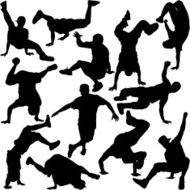 Break Dancer Silhouette Set