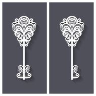 Ornate Antique Key with Long Shadow