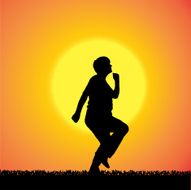Vector silhouette of woman N301