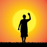 Vector silhouette of woman N305