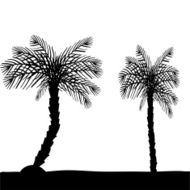 Vector silhouettes of beach