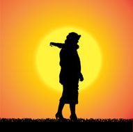Vector silhouette of woman N306