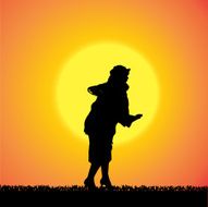 Vector silhouette of woman N307