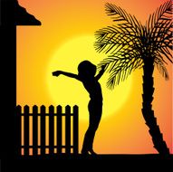 Vector silhouette of a woman N1670