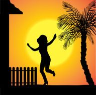 Vector silhouette of a woman N1671