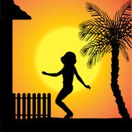 Vector silhouette of a woman N1672