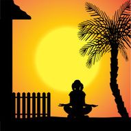 Vector silhouette of a woman N1673
