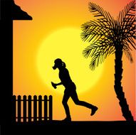 Vector silhouette of a woman N1674