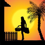 Vector silhouette of a woman N1675