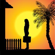 Vector silhouette of a woman N1677