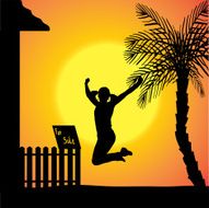 Vector silhouette of woman N310