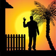 Vector silhouette of a man N728