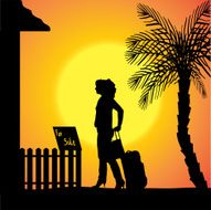 Vector silhouette of woman N311