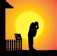 Vector silhouette of man N142