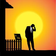 Vector silhouette of man N143