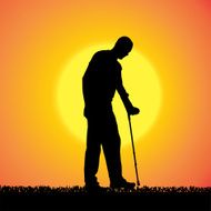 Vector silhouette of a man N729