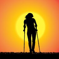 Vector silhouette of a woman N1679