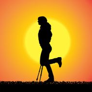 Vector silhouette of a woman N1680