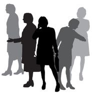 Vector silhouette of businesswoman N116