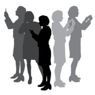 Vector silhouette of businesswoman N117