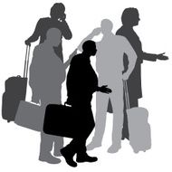 Vector silhouette of business people N71